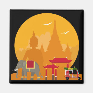 Bangkok Thailand Budda Elefant Tuk Tuk - Magnet