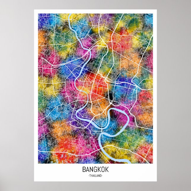 Bangkok Thailand City Map Poster (Vorne)