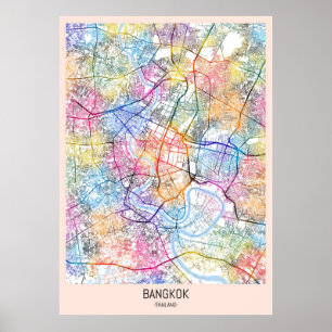 Bangkok Thailand City Map Poster