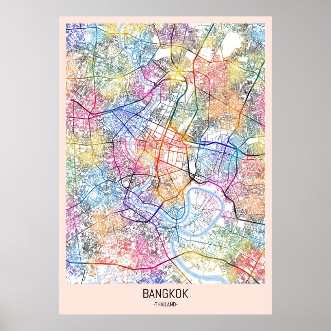 Bangkok Thailand City Map Poster (Vorne)