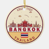 Bangkok Thailand City Skyline Emblem