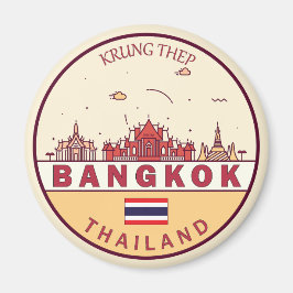 Bangkok Thailand City Skyline Emblem Magnet