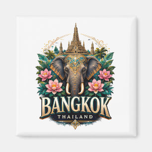 Bangkok Thailand Elefant Reise Souvenir Magnet