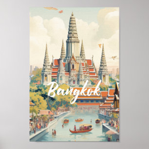Bangkok Thailand Famous Travel Place Poster