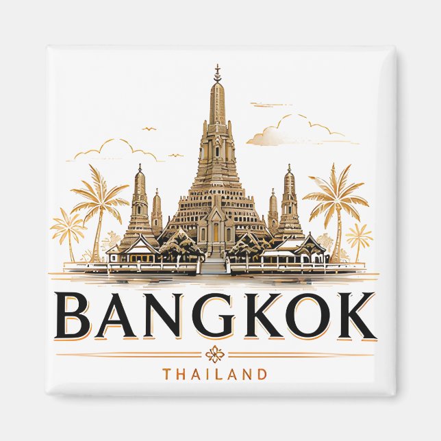 Bangkok Thailand Minimal Reise Magnet (Vorne)