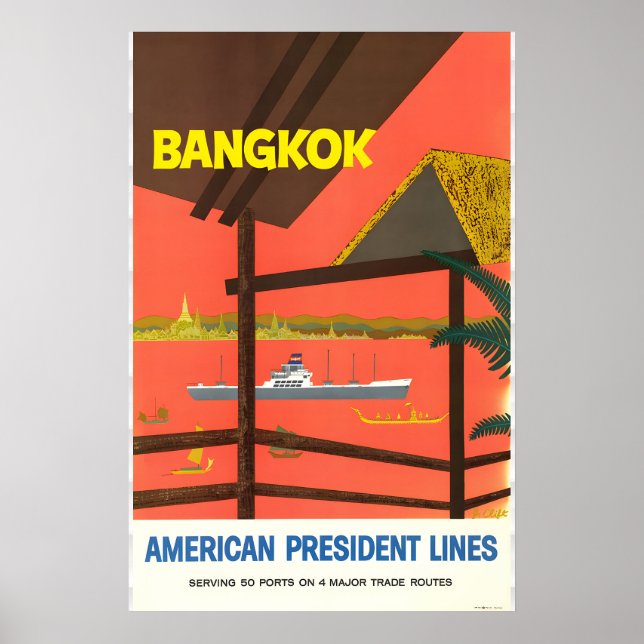Bangkok Thailand Reiseplakat Poster (Vorne)