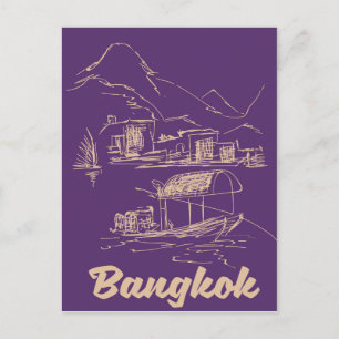 Bangkok, Thailand Reiseplakat Postkarte