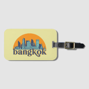 Bangkok Thailand Retro City Skyline City Art Gepäckanhänger