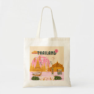 Bangkok Thailand Retro Vintage Reiseposter Tragetasche