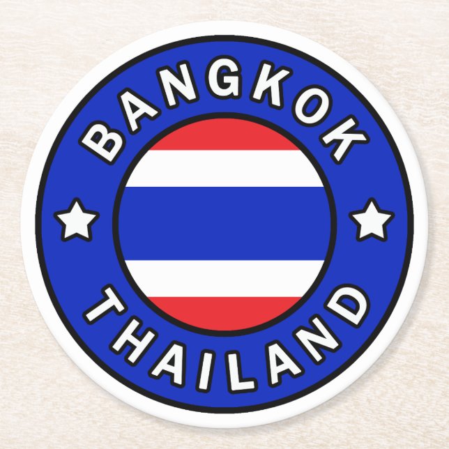 Bangkok Thailand Runder Pappuntersetzer (Vorderseite)