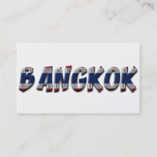 Bangkok Thailand Thailändische Flaggenfarben Typog Visitenkarte (Vorderseite)