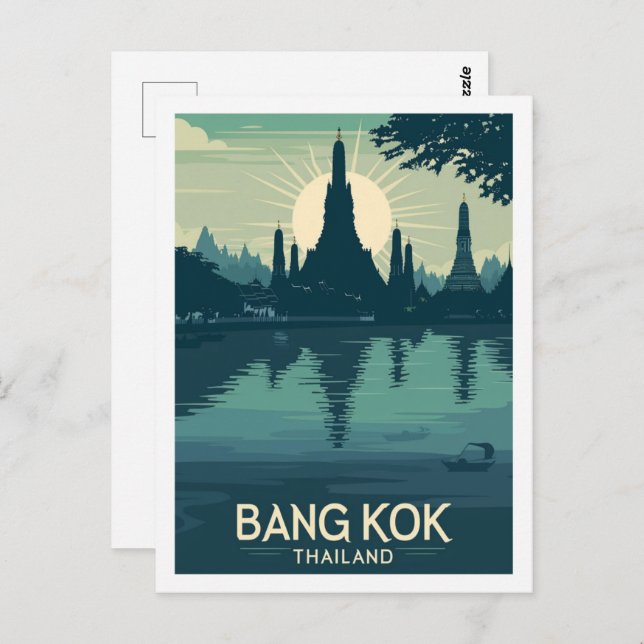 Bangkok Thailand Vintag Berühmter Reiseort Postkarte (Vorne/Hinten)