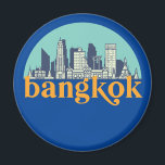 Bangkok Thailand Vintag City Skyline City City Magnet<br><div class="desc">Vintages und retro City Design mit wunderschöner Skyline, touristischer Attraktion und Stadtbild. Cooler Wolkenkratzer und Gebäude Silhouette Illustrationen für Touristen und Reisende. Ideal als Souvenir, um Zuhause zu bringen, wenn Sie durch die Welt reisen. Rett die Erinnerung an deine Reise und Ferien mit Familie und Freunden. Die Hintergrundfarbe kann auf...</div>