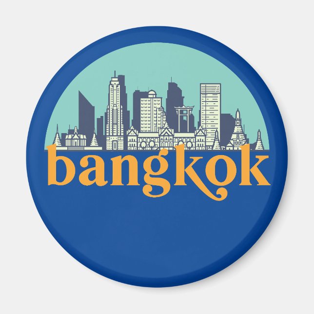 Bangkok Thailand Vintag City Skyline City City Magnet (Vorne)