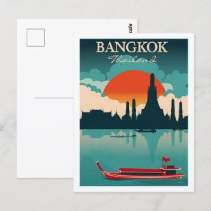 Bangkok Thailand Vintage berühmter Reiseort Postkarte