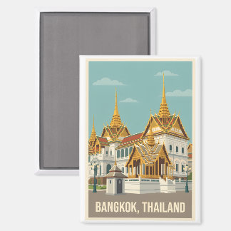 Bangkok Thailand Vintage‑Reiseplakat Magnet