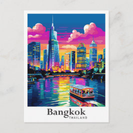 Bangkok Thailand Vintage Travel Portrait Postkarte