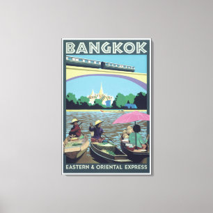 Bangkok, Thailand Vintage Travel Print Leinwanddruck