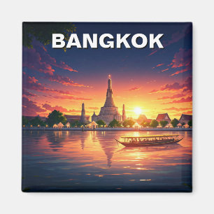 Bangkok Thailand Wat Arun Sunset Magnet