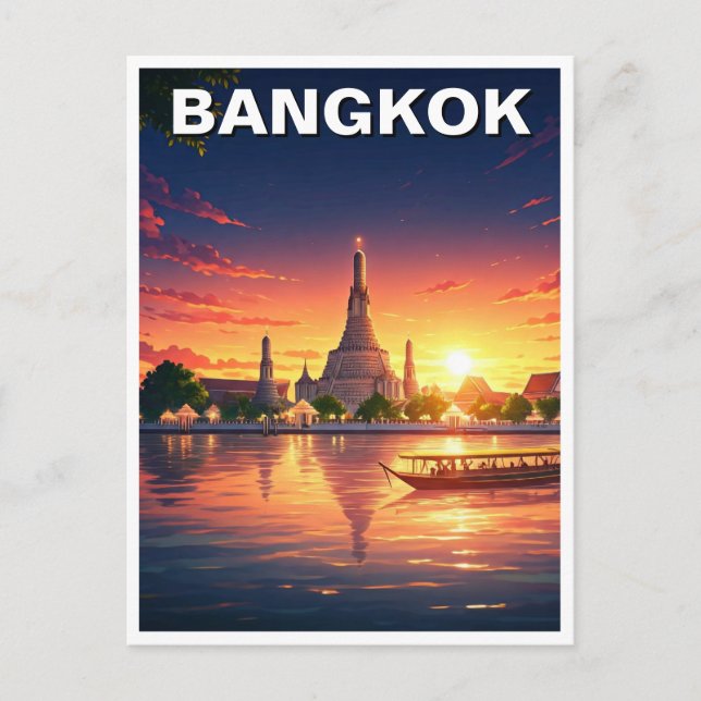 Bangkok Thailand Wat Arun Sunset Postkarte (Vorderseite)