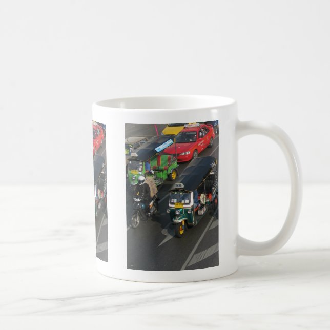Bangkok Verkehr ... Tuk Tuk Racing Kaffeetasse (Rechts)