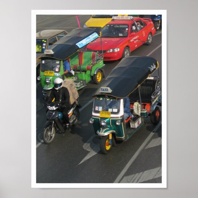 Bangkok Verkehr ... Tuk Tuk Racing Poster (Vorne)