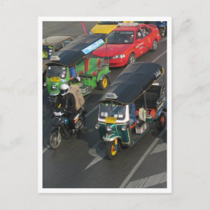 Bangkok Verkehr ... Tuk Tuk Racing Postkarte