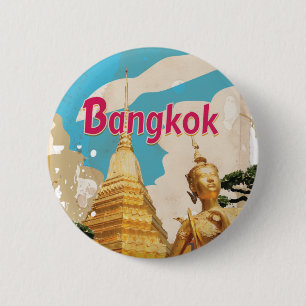 Bangkok Vintage Reiseplakat Button