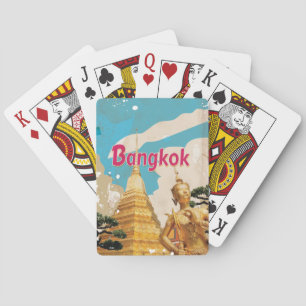 Bangkok Vintage Reiseplakat Spielkarten