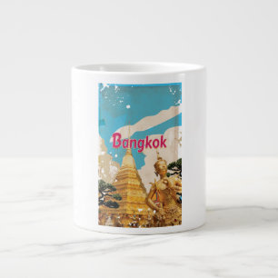 Bangkok Vintage Travel Poster Jumbo-Tasse