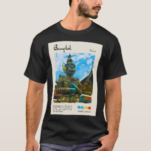 Bangkok Vintage Wasserfarben Reise T-Shirt