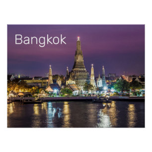 Bangkok Wat Arun Sonnenuntergang BKK Thailand Souv Poster