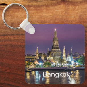 Bangkok Wat Arun Sonnenuntergang BKK Thailand Souv Schlüsselanhänger