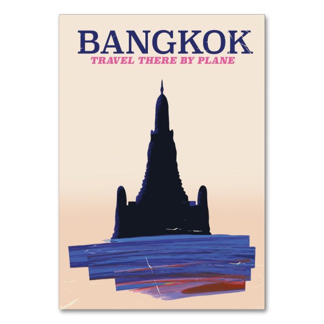 Bangkok Wat Poh Travel Poster Tischnummer (Vorderseite)
