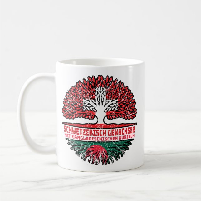 Bangladesch Bangladeschisch Schweizer Schweiz Baum Kaffeetasse (Links)