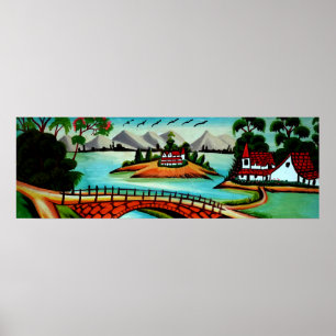 Bangladesch-Dorf Poster