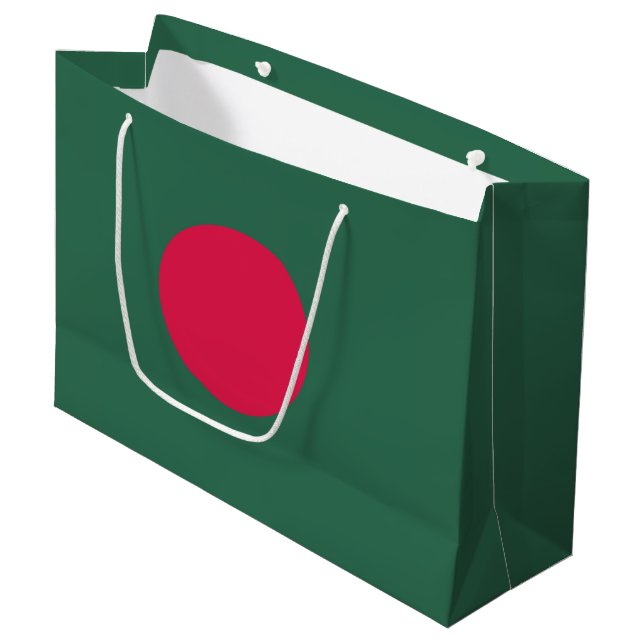 Bangladesch-Flagge Große Geschenktüte (Vorderseite Schrägansicht)