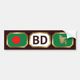 Bangladesch-Flagge-Karte-Code-Aufkleber Autoaufkleber