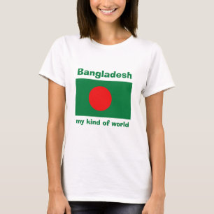 Bangladesch-Flagge + Karte + Text-T - Shirt