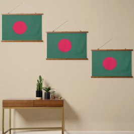 Bangladesch-Flagge Wandteppich Mit Holzrahmen