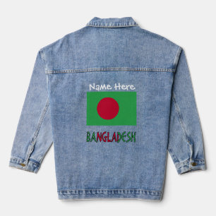 Bangladesch-Flagge - Weißer Mensch Jeansjacke