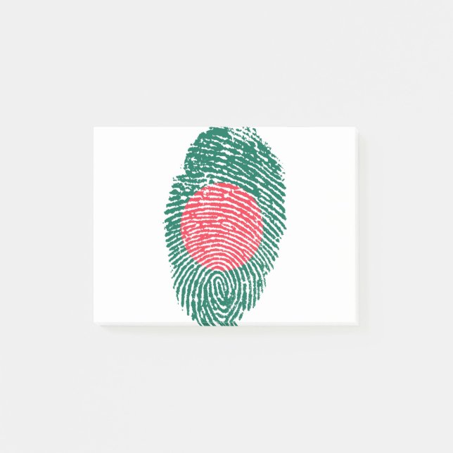 Bangladesch Flaggen Fingerprint Landespreis Post-it Klebezettel (Vorderseite)