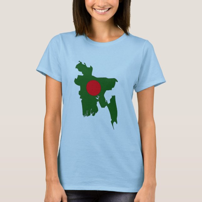 Bangladesch-Flaggenkarte T-Shirt (Vorderseite)
