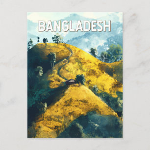 Bangladesch Illustration Reise Kunst Vintage Postkarte