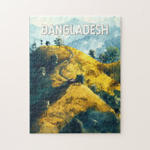 Bangladesch Illustration Reise Kunst Vintage Puzzle