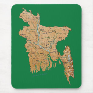 Bangladesch-Karte Mousepad