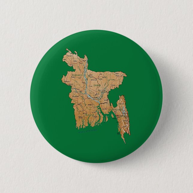 Bangladesch-Karten-Knopf Button (Vorderseite)