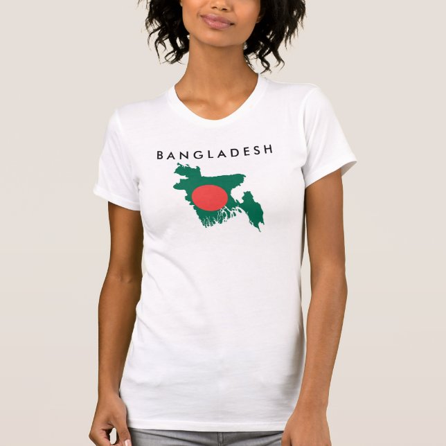 Bangladesch-Landesflaggekarten-Formsymbol T-Shirt (Vorderseite)