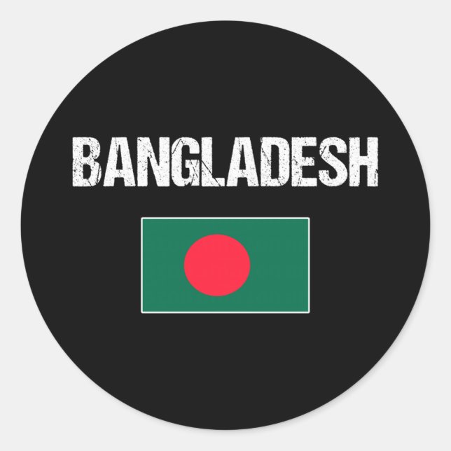 Bangladesch  runder aufkleber (Vorderseite)