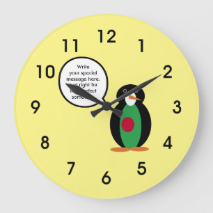 Bangladesch Sprechende Ms Penguin Personalisiert Große Wanduhr